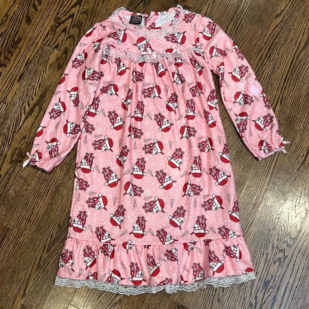 Little Girls PJs And Presents Unicorn Nightgown